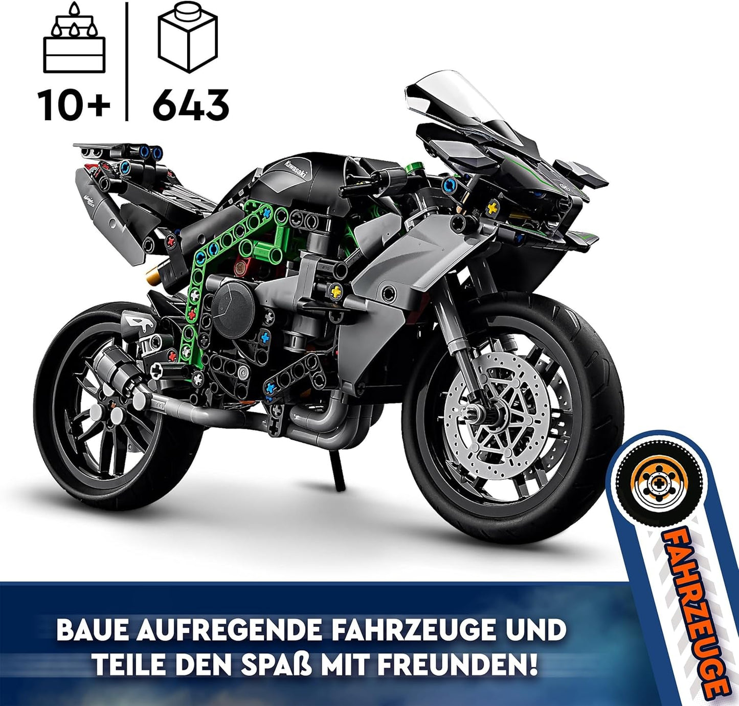 LEGO Technic Kawasaki Ninja H2R Motor, verjaardagscadeau voor kinderen en volwassenen, decoratie, speelgoed, model voor jongens en meisjes vanaf 10 jaar 42170 Bouwsets Bekijk de LEGO-Store