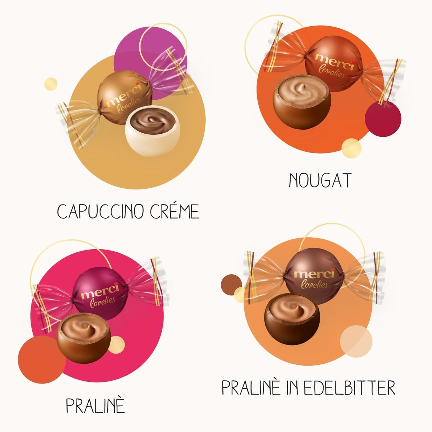 Merci Lovelies Creamy – 185 gram – Pralinemix met Naty Shop gevulde chocoladespecialiteiten