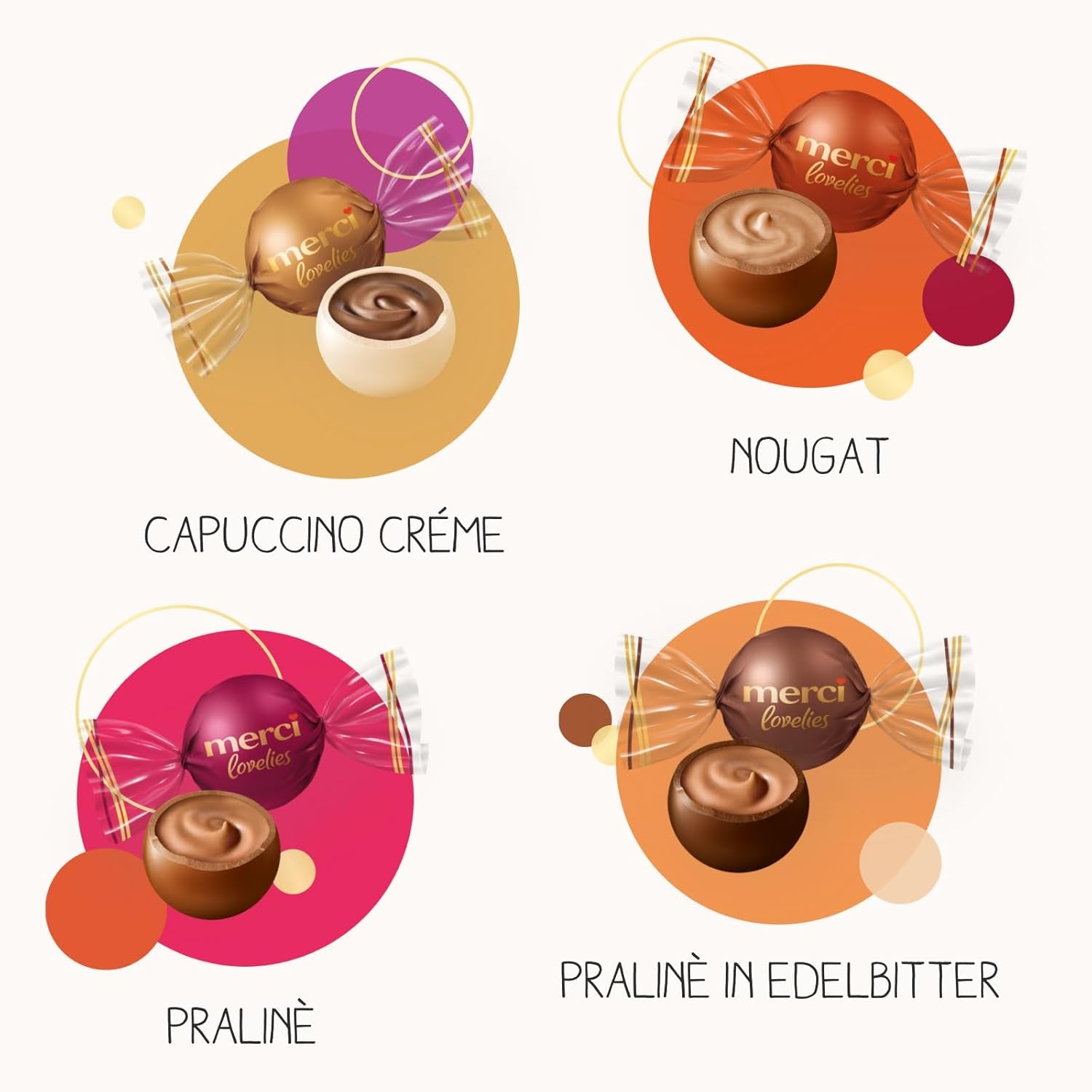 Merci Lovelies Creamy – 185 gram – Pralinemix met Naty Shop gevulde chocoladespecialiteiten