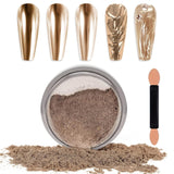 Chrome Nagel Pulver Spiegel Effect Metallic Staub Holografisch Glitter Glasierte Maniküre Decoratie Reflektierende Pigment voor DIY Gel Polish Nail Art, Harz Handwerk, Geschenke voor Goud