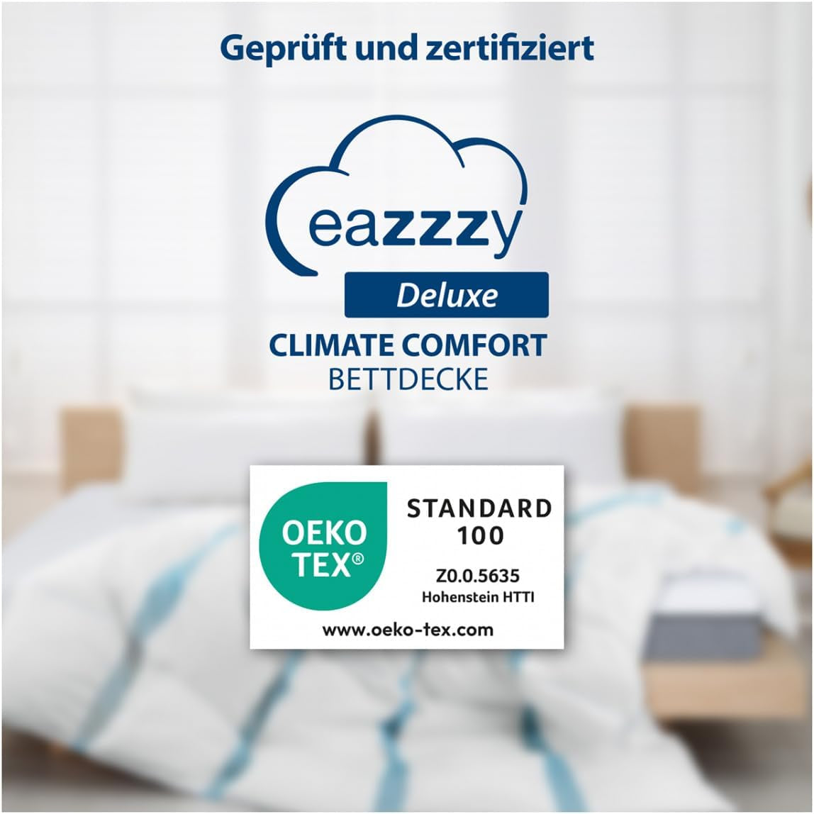 Genius Eazzzy Climate Comfort Dekbed 155 X 220 Cm, Vezeldicht, Lichtgewicht dekbed voor alle seizoenen, Ademend dekbed, Aangename temperatuur om te slapen, Dekbed voor alle seizoenen Dekbedden en quilts Naty Shop