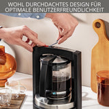 Krups T8 Filter-espressomachine, 850 Watt, automatische uitschakeling, 8-12 kopjes, 1 liter inhoud, permanent filter, verlichte aan/uit-schakelaar, eenvoudig te gebruiken, zwart, KM4689