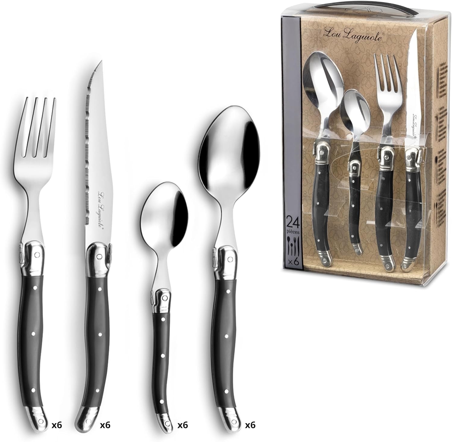 LOU LAGUIOLE TRADITION Steakbestekset 24-delig Keuken Naty Shop