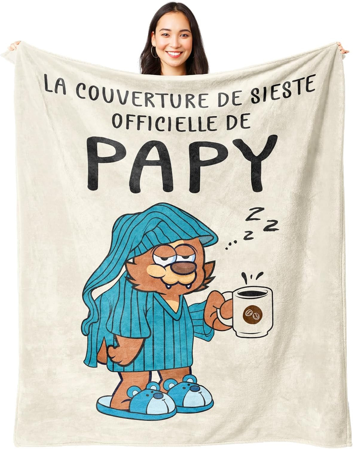 Juratar flanellen deken voor papa - cadeau voor verjaardag, vaderdag en Kerstmis - 152 X 130 cm Bedden en dekens Besuche den Juratar-Store Papy