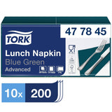 Tork 477840 Lime lunchservetten / 2-laags servetten voor kleine maaltijden of snacks / geavanceerde kwaliteit / 10 X 200 (2000) papieren servetten / 32,6 X 33 cm (L X B) / 1/4 vouw
