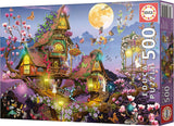 Educa - Puzzel 500 stukjes voor volwassenen | sprookjeshuis, puzzel van 500 stukjes voor volwassenen en kinderen vanaf 11 jaar, fantasie, sprookjes, feeën (19554) Puzzel Naty Shop