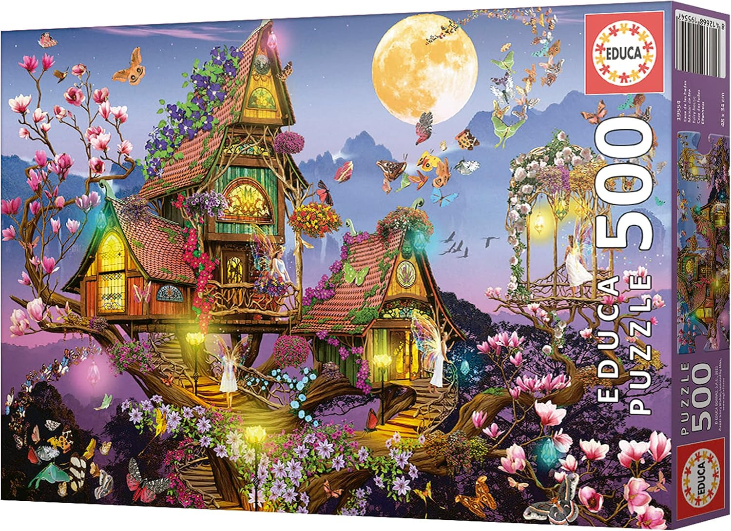 Educa - Puzzel 500 stukjes voor volwassenen | sprookjeshuis, puzzel van 500 stukjes voor volwassenen en kinderen vanaf 11 jaar, fantasie, sprookjes, feeën (19554) Puzzel Naty Shop