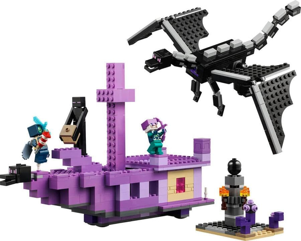 LEGO Minecraft De Einddraak en het Eindschip Actiespeelgoed en ontdekkingsset Videogamebouwset Avontuurset Cadeau voor jongens en meisjes, 8 jaar oud 21264 Bouwsets Beuche in LEGO-Store