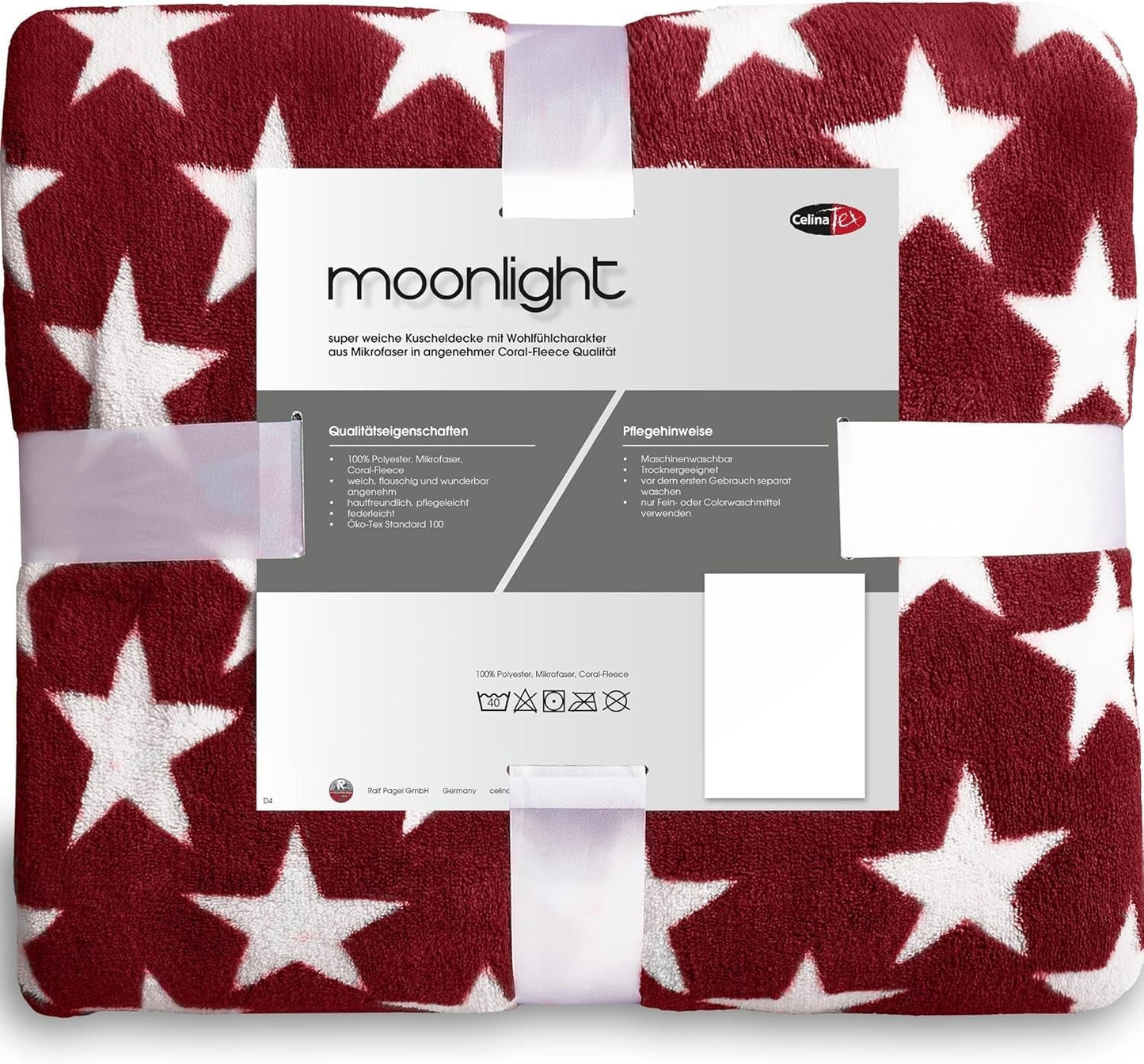 Celinatex donzige deken 150 X 200 Cm Bordeaux deken bank zachte deken sterren Microvezel Fleece Oeko-Tex Moonlight Bedden en dekbedden Besuche den CelinaTex-Store