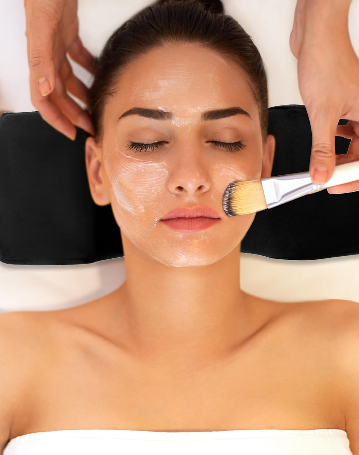 QWORK® Wimperkussen, U-vormig schoonheidsmake-upkussen, ergonomisch wimperkussen voor verlenging, traagschuim wimperkussen voor schoonheidssalon thuisgebruik (zwart) Cervicale orthopedische kussens Naty Shop