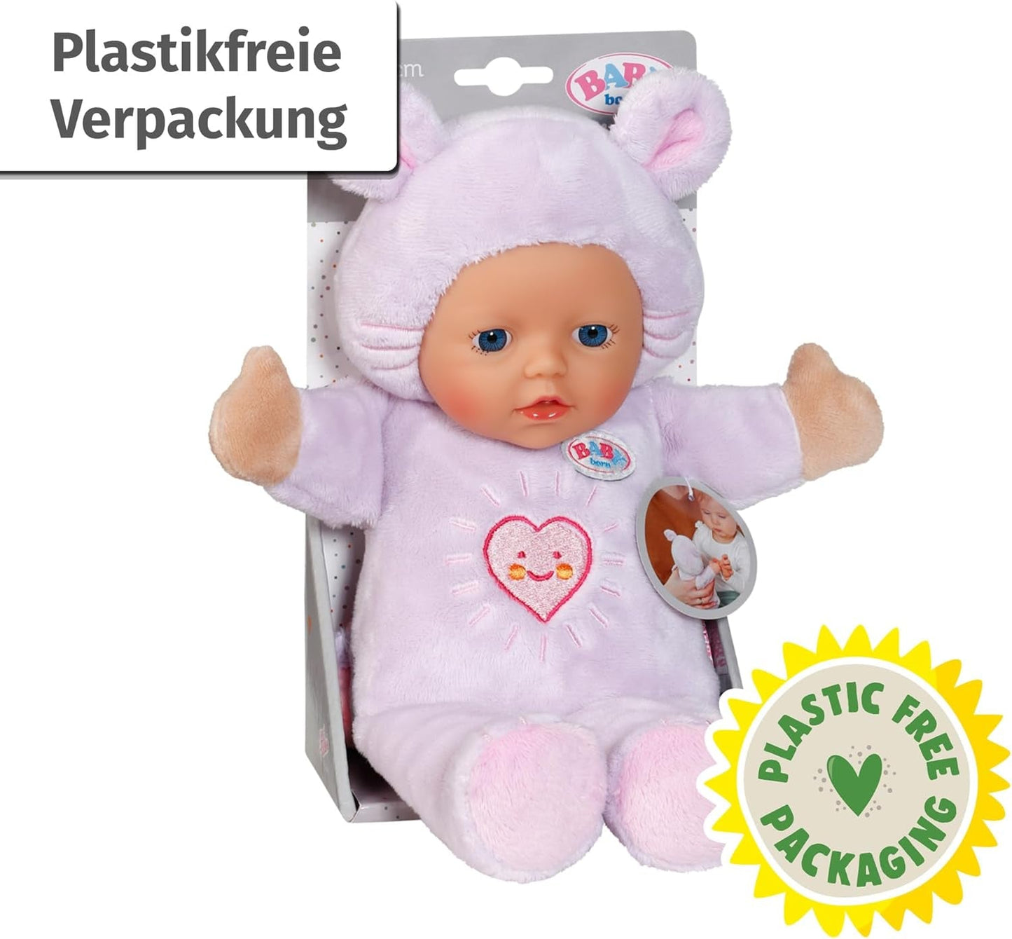 Baby Born for Baby's Muis Soft Doll, 26 cm, met oren en vingerzakken, voor pasgeborenen, 836590 Zapf Creation, roze