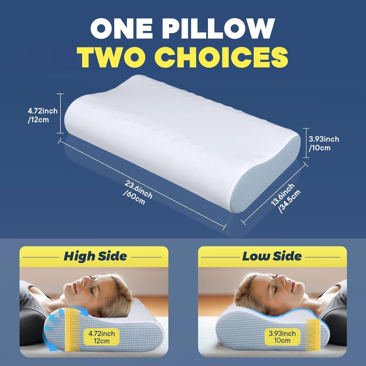 Verlichting van nekpijn Verkoelend nekkussen Memory Foam Slaapkussens Cervicaal kussen voor nek- en schouderpijn Ergonomisch bedkussen Neksteunkussen voor buikrugslapers Cervicale orthopedische kussens Naty Shop