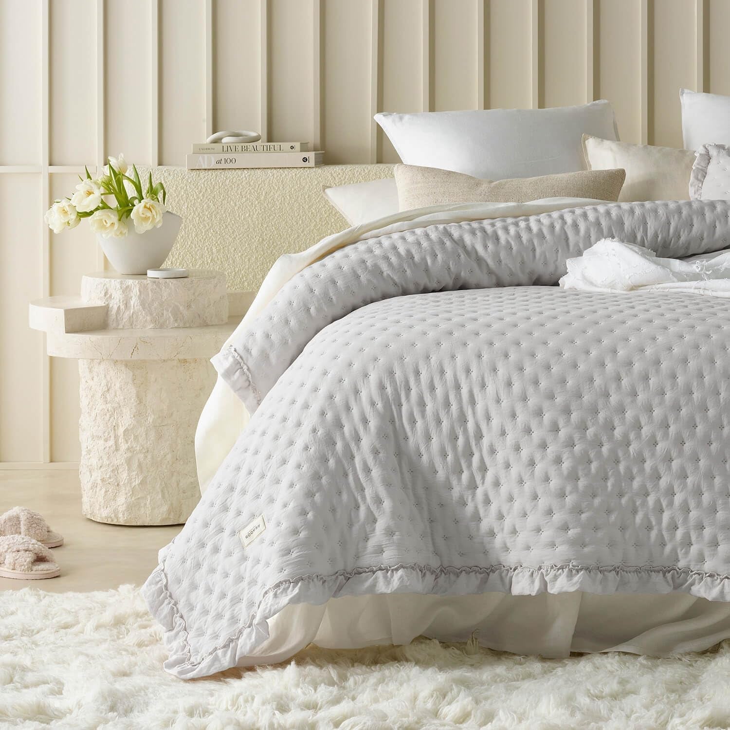 Molly Elegante sprei in poederroze 170 X 210 cm Veelzijdige sprei als sprei of bank Gooi deken voor bed en bank Dekenstijl Ideaal als sprei Bedden en dekens Besuche den ROOM99-Store Lichtgrijs 240X260