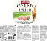 Adult Pure & Mild kattennatvoer met kip en kattenkruid (32 x 100 g), voor gevoelige katten, graan- en suikervrij, licht verteerbaar natvoer met kip