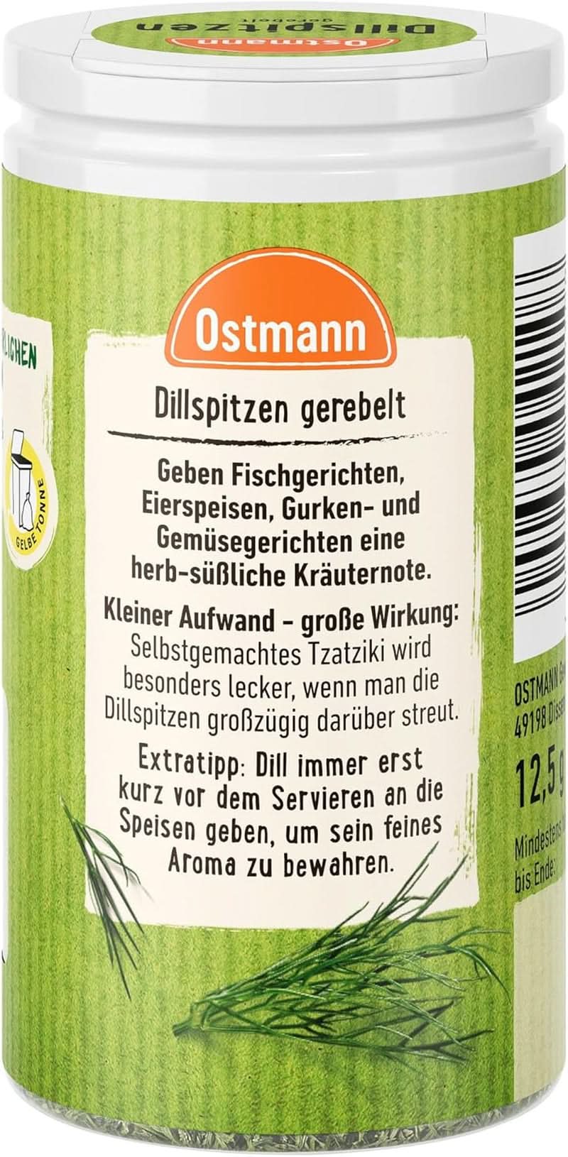 Ostmann - dille, gehakt, 12,5 gram Condimente Naty Shop