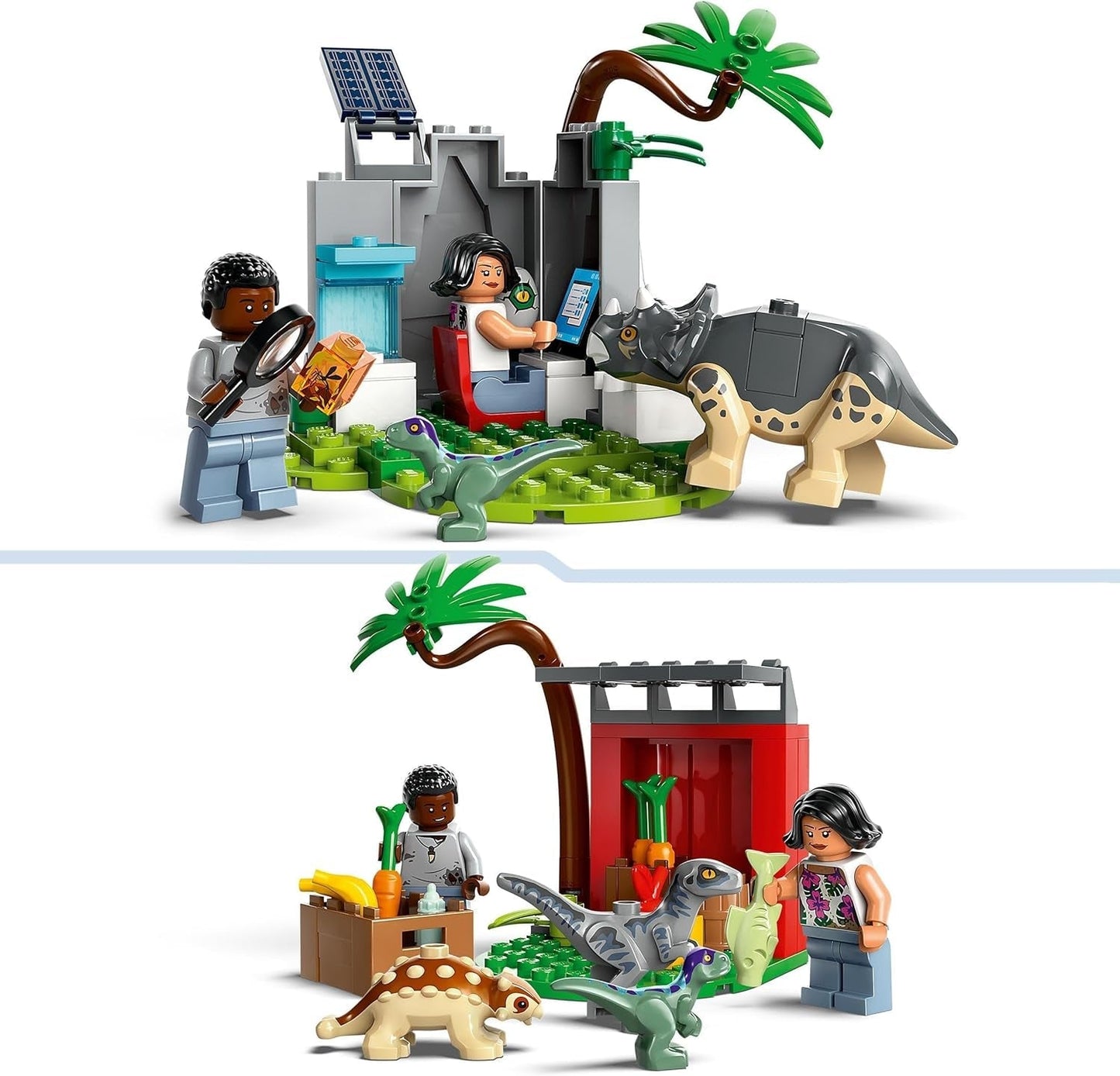 LEGO Jurassic World Rescue Center voor Baby Dinosaurs, set met kleine dinosaurusfiguren waaronder Triceratops, Ankylosaurus en Velociraptor, bouwcadeau voor jongens en meisjes vanaf 4 jaar 76963 Bouwsets Besuche den LEGO-Store