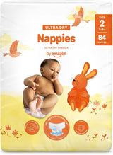 Amazon Ultra Dry Luiers, maat 3 (4-9kg) - Maanddoos, Wit, 172 stuks (2 verpakkingen van 86) (Voorheen Mama Bear, identiek product)