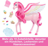 Barbie Pegasus Magic Hide and Seek - Interactief speelgoed met licht en geluid, 10 accessoires, regenboogvleugels, voor kinderen vanaf 3 jaar, HLC41