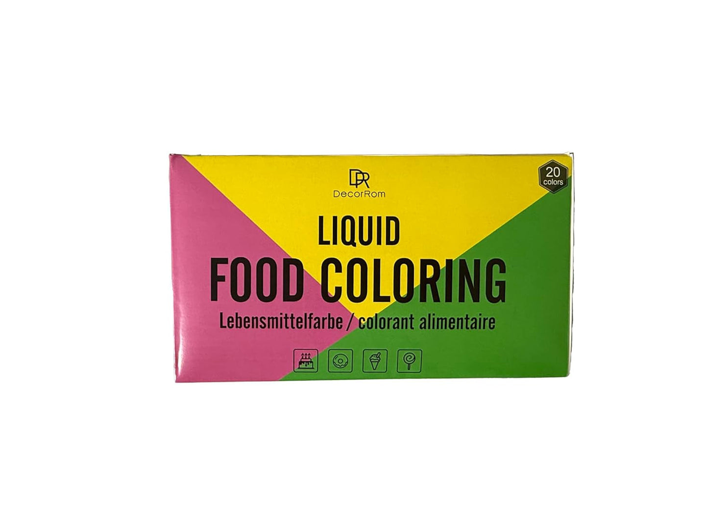 Voedselkleuring - 20 kleuren x 10 ml geconcentreerde vloeibare kleurstof voor taartdecoratie, bakken, koekjes, macarons - suikervrije kleurstof voor drankjes, taartdecoratie, doe-het-zelf-slijm, paaseieren