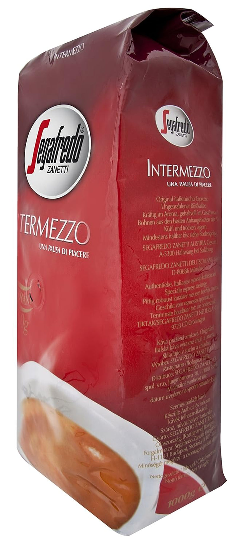 Segafredo Zanetti Intermezzo - Hele Bonen (1 kg Pak) - Geeignet für alle italienschen Kaffeespezialitäten - Kaffeebohnen mit mitteller Röstung, grimmig en vollmundig in Gesmack