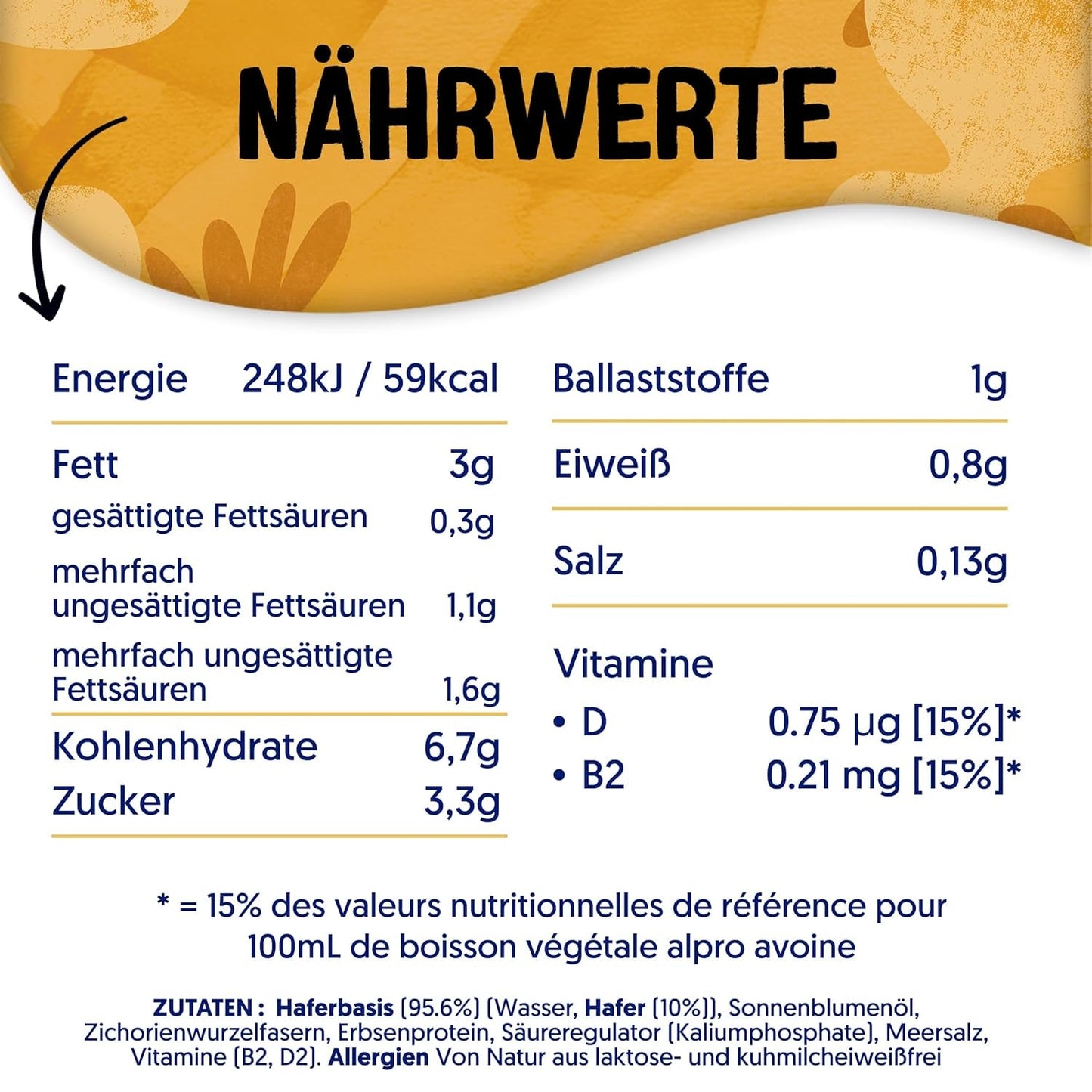Alpro Barista Haferdrink – Zum Aufschäumen – Vegan en melkvrij – Van Natur aus lactosevrij – Rijk aan ballaststoffen, calcium en vitamines – 8 x 1 L – Haltbar