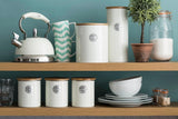 LIVING collectie, suikerpot met deksel | crèmepastel | opbergdoos 1 L keuken voor suiker | stalen suikerpot met deksel | Bamboe luchtdichte voorraadpotten met deksels Naty Shop voedselbewaardozen