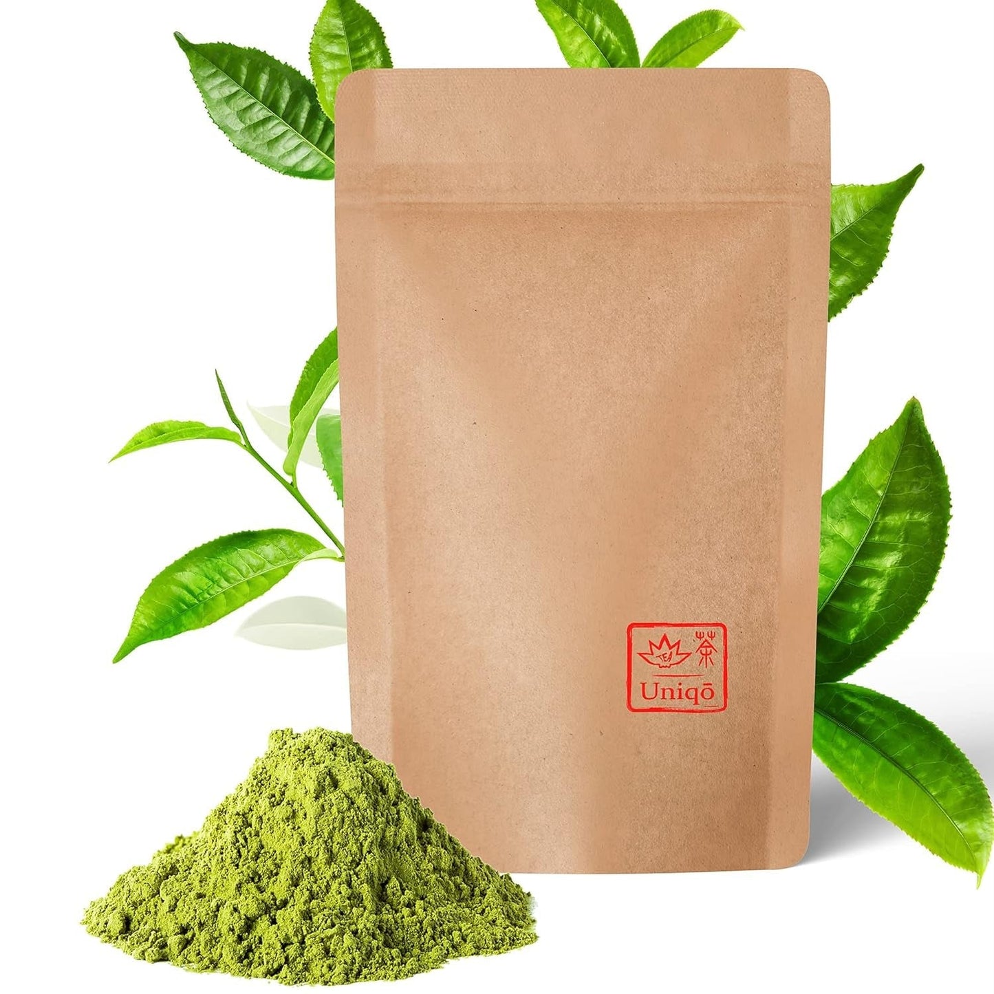 Uniqo Matcha theepoeder 200 g in hervulbare ecologische verpakking