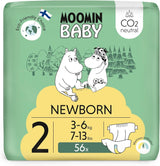 Moomin Baby Eco-luiers, maat 3, 5-8 kg, 48 stuks, premium zachte luiers | Zacht en huidvriendelijk, ademend, absorberend, geen onnodige chemicaliën |