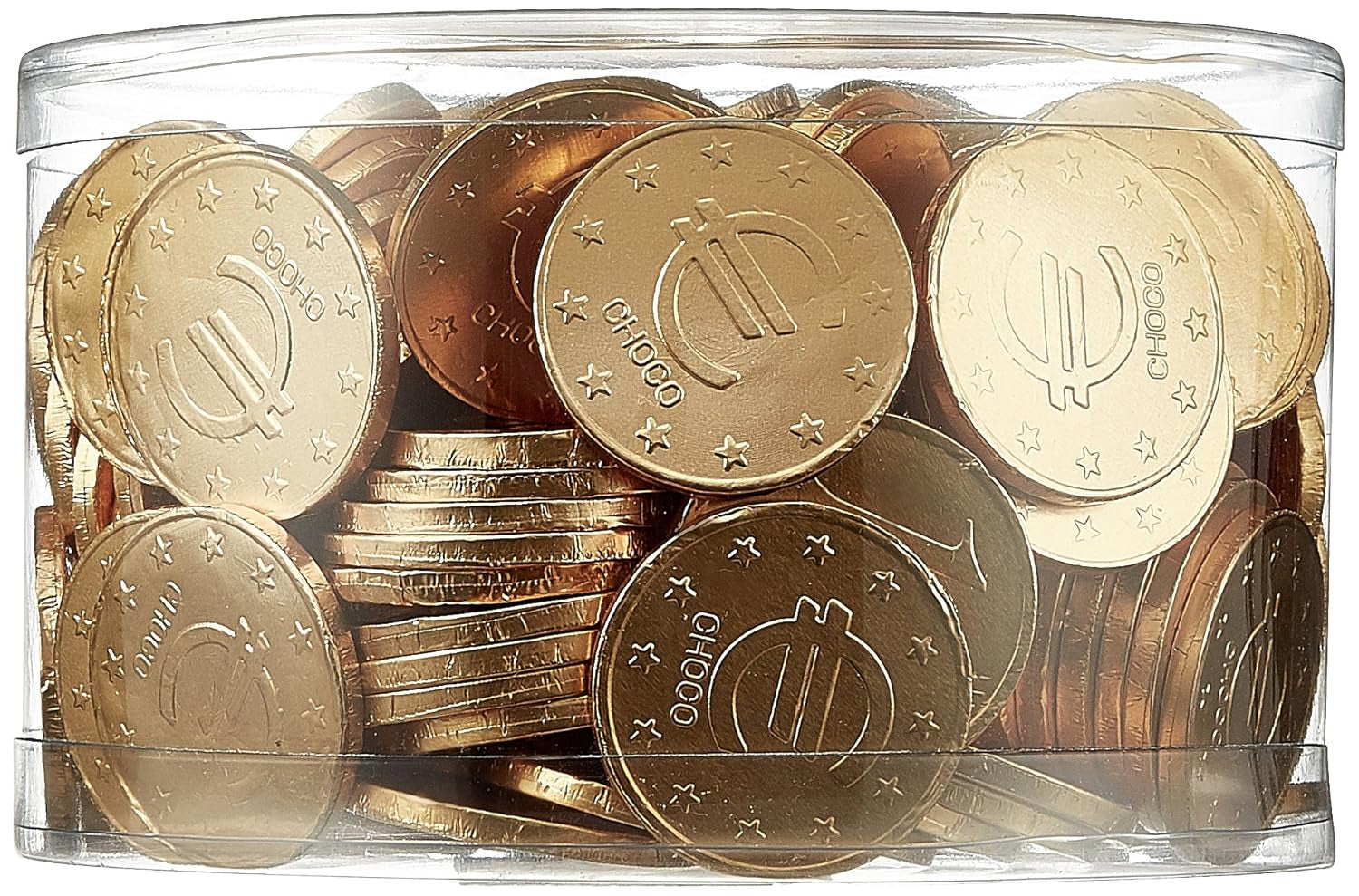 Theobroma Goldgeld Schokoladen Euros, Lose Münzen in Der Dose, 1Er-pakket (1 X 1 Kg) Naty Shop Goldgeld