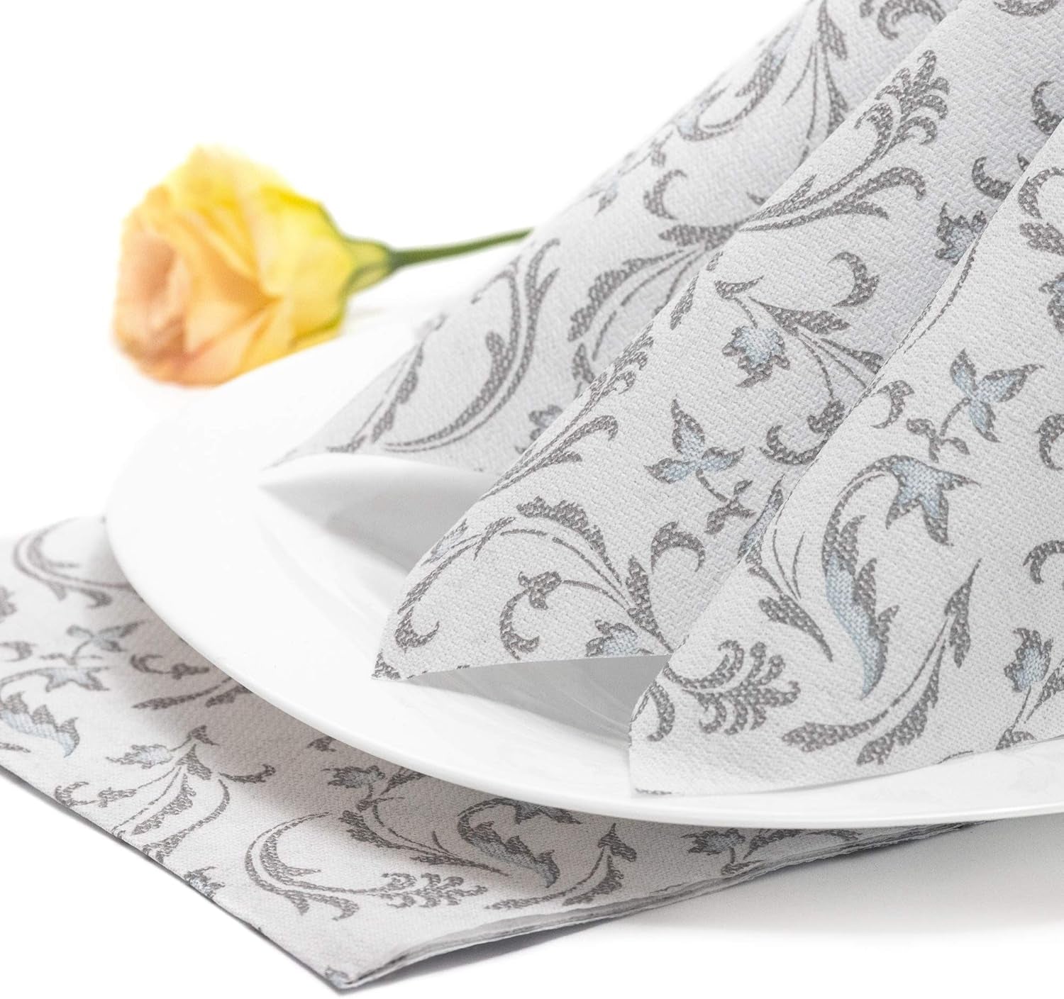 Papstar, 50 servetten "ROYAL Collection" 1/4-vouw 40 Cm X 40 Cm grijs "Damascato", #85005