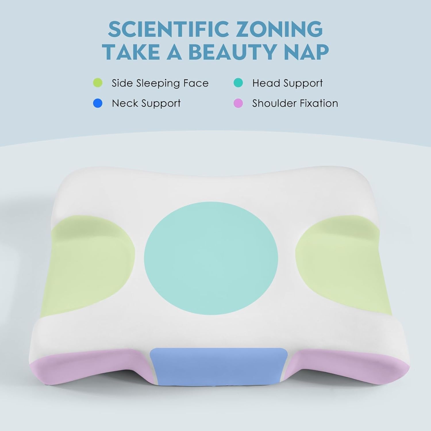 Royalisneeo Schoonheidskussen voor rug-, maag- en zijpijn Nek- en schouderpijn Kussen Antirimpel Anti-veroudering Memory Foam Kussen Blauw (standaard) Cervicale orthopedische kussens Naty Shop