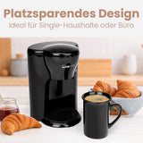Clatronic® 1-kops koffiezetapparaat | Perfecte espressomachine voor alleenstaanden | Espressomachine met filter, inclusief keramische kop | Kleine espressomachine met filter, ideaal voor op reis | KA 3356