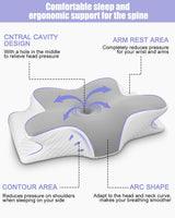 Nekkussen, zijsteunkussen, traagschuimkussen, orthopedisch kussen, ergonomisch neksteunkussen voor optimale ondersteuning Rug- en buiksteunkussen aan de zijkant (62 X 41 X 13CM) Cervicale orthopedische kussens Naty Shop
