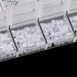 Nail Art Strasssteine ​​1 Schachtel, Nail Charms, 12 Typen Weiße Perlen Für Nägel, Flatback Rhinestones, Klein Edelstahl-Perlen, Nagel Deko, Nagel Zubehör