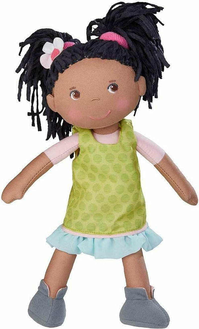HABA 304576 - Cari pop, 30 cm, zachte en stoffen pop voor kinderen vanaf 18 maanden, met verwijderbare kleding en lang haar