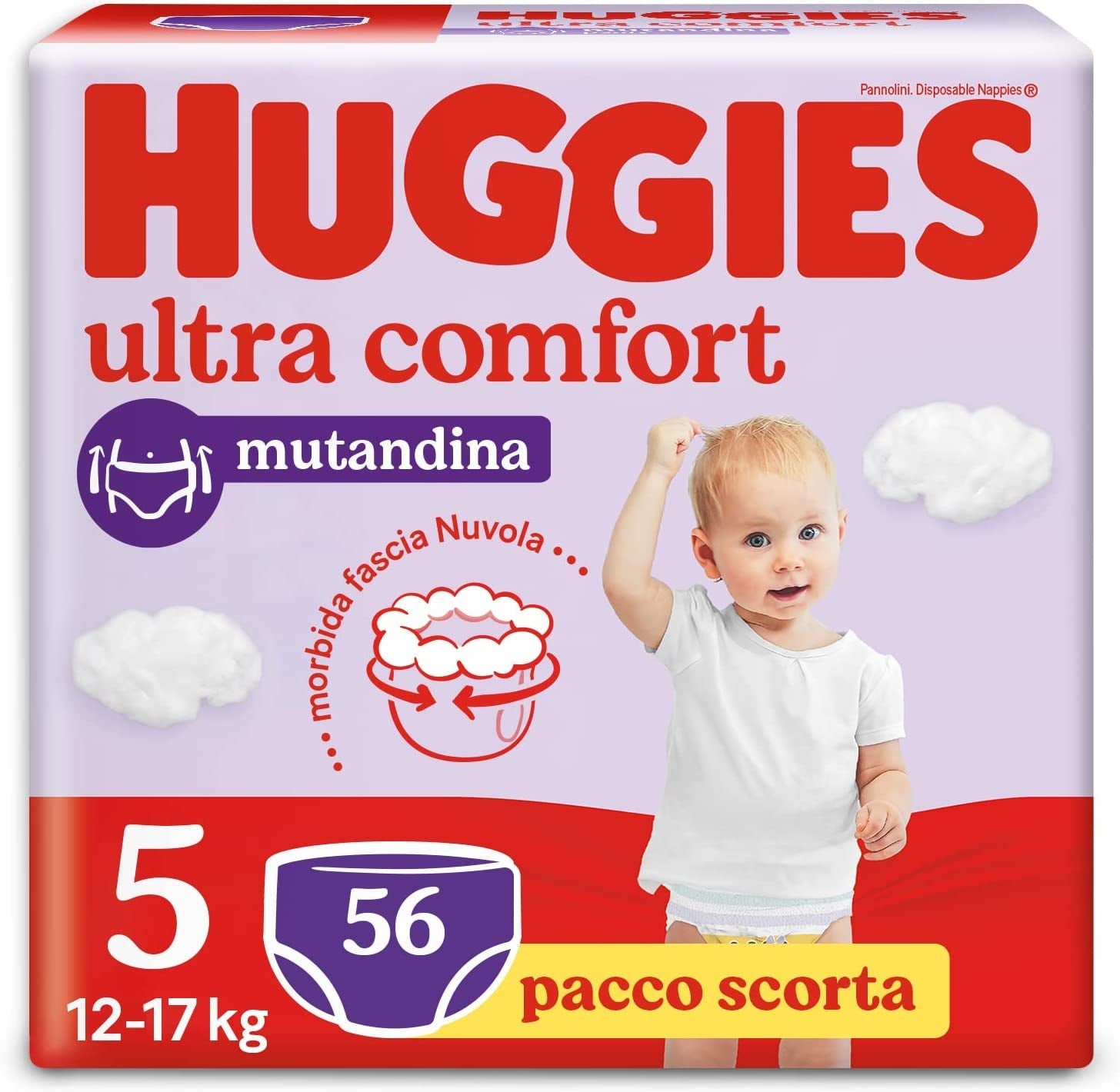 Huggies Ultra Comfort-luiers, maat 5 (12-17 kg), 56 stuks