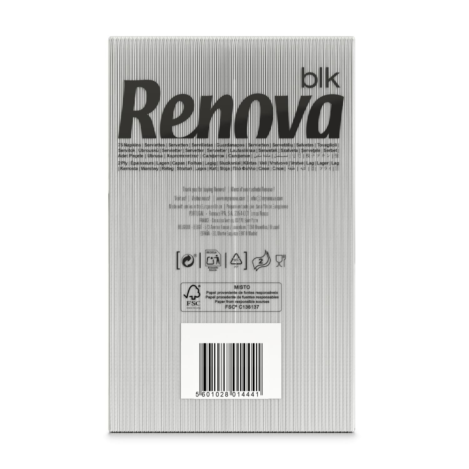 Renova grote witte papieren servetten, 75 servetten