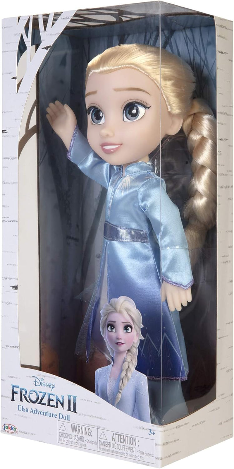 Disney Frozen 2 Elsa Reispop, pop van 35 cm met jurk geïnspireerd op de cultfilm, laarzen en lang gevlochten haar voor extra speelplezier, voor meisjes vanaf 3 jaar