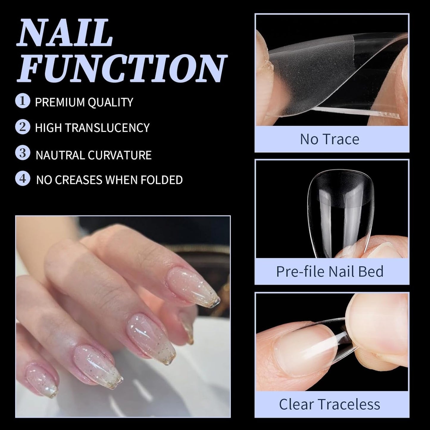 Korte kunstnagels 500 stuks zachte gel volledige dekking nageltips voor gelnagels 12 maten Voorgepolijste nageltips voor gelnagels Korte kunstnagels Doodskistnagelverlengingen met doos