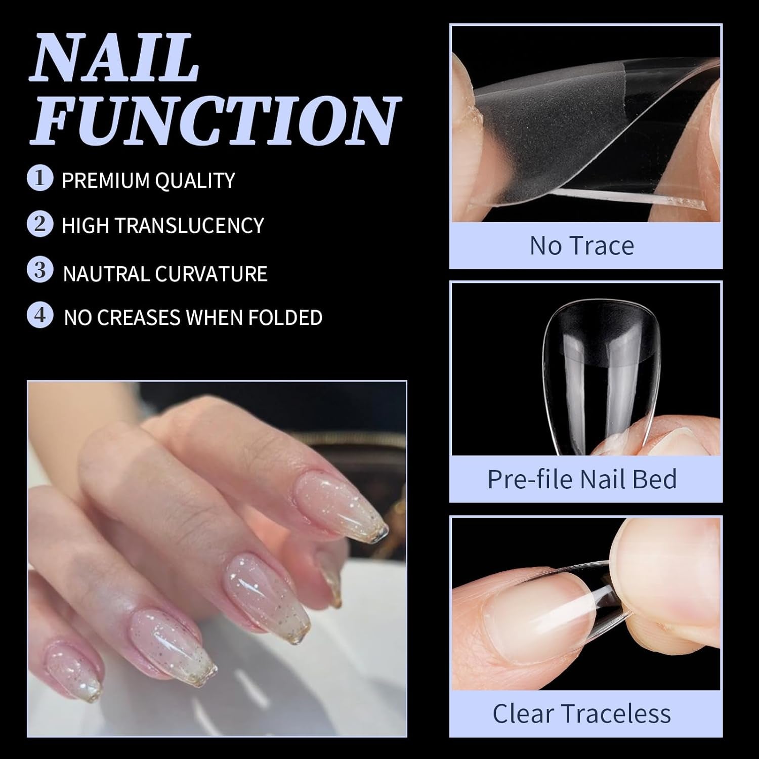Korte kunstnagels 500 stuks zachte gel volledige dekking nageltips voor gelnagels 12 maten Voorgepolijste nageltips voor gelnagels Korte kunstnagels Doodskistnagelverlengingen met doos