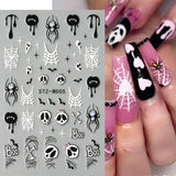 JMEOWIO Nagelsticker Halloween 6 Blatt Nail Art Sticker Selbstklebend Nagelaufkleber Decoratie Nageldesign Zubehör