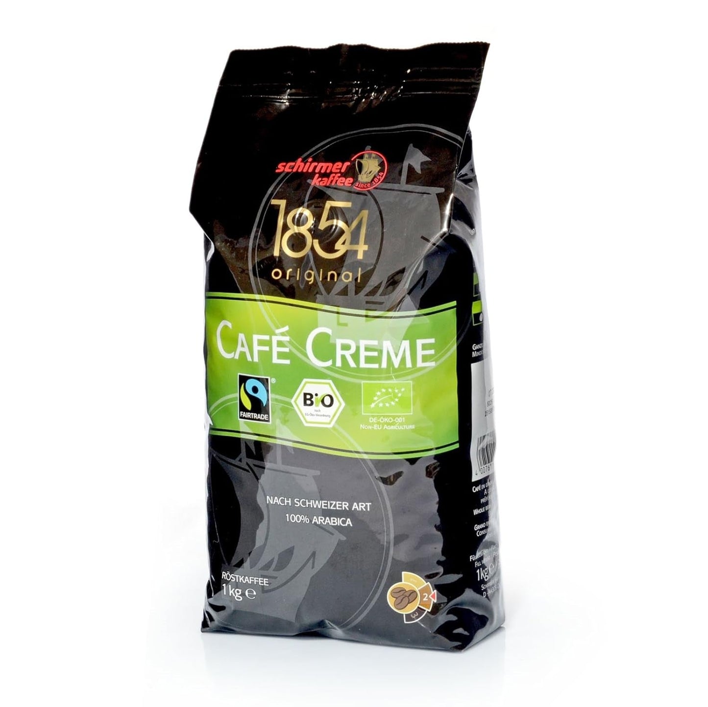 Fairtrade Cafe Creme Koffie, hele bonen, koffiebonen, 8 stuks, 8 x 1000 g