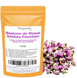 500g premium eetbare rozenknoppen - gedroogde infusie van Atlasrozenblaadjes - zoete en bloemige smaak en aroma - 100% natuurlijk, puur en zonder toevoegingen | Tazarin Ltd