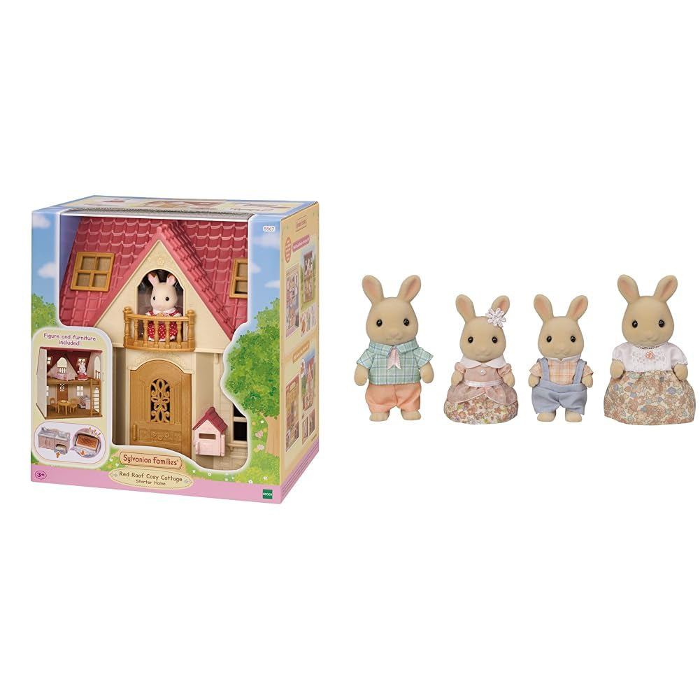 L5567 NIEUW Startershuis, veelkleurig L5706 Milk Bunny Family - poppenhuisfiguren