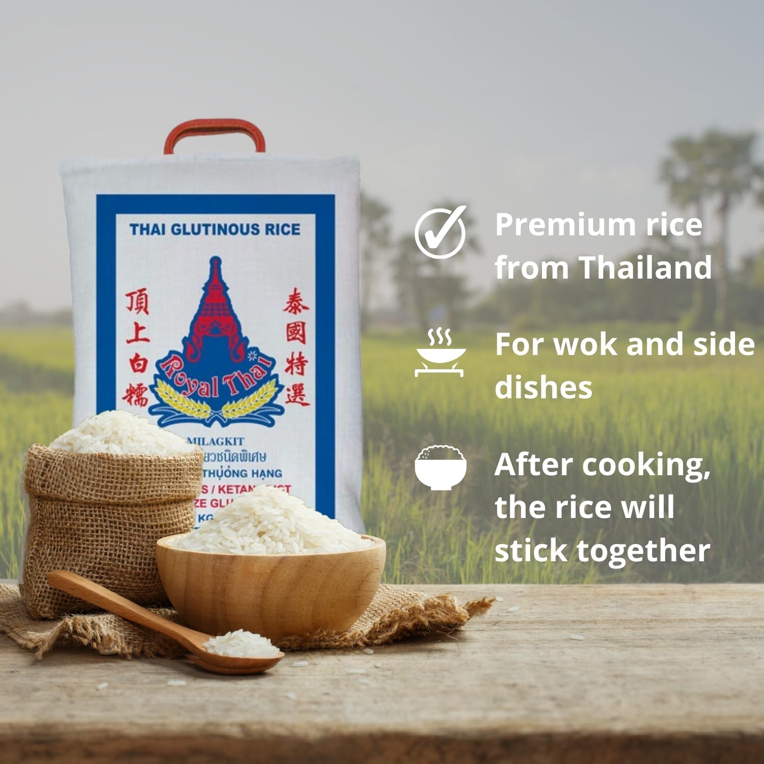 ROYAL THAI RICE - Kleefrijst - 1 x 10 KG