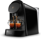 PHILIPS LM8012/60 Capsule-espressomachine - Twee doses, dubbel genot, 1 of 2 kopjes, Ristretto, espresso, Lungo of Grand Café Long, dubbele capsule, echte espressokwaliteit, pianozwart