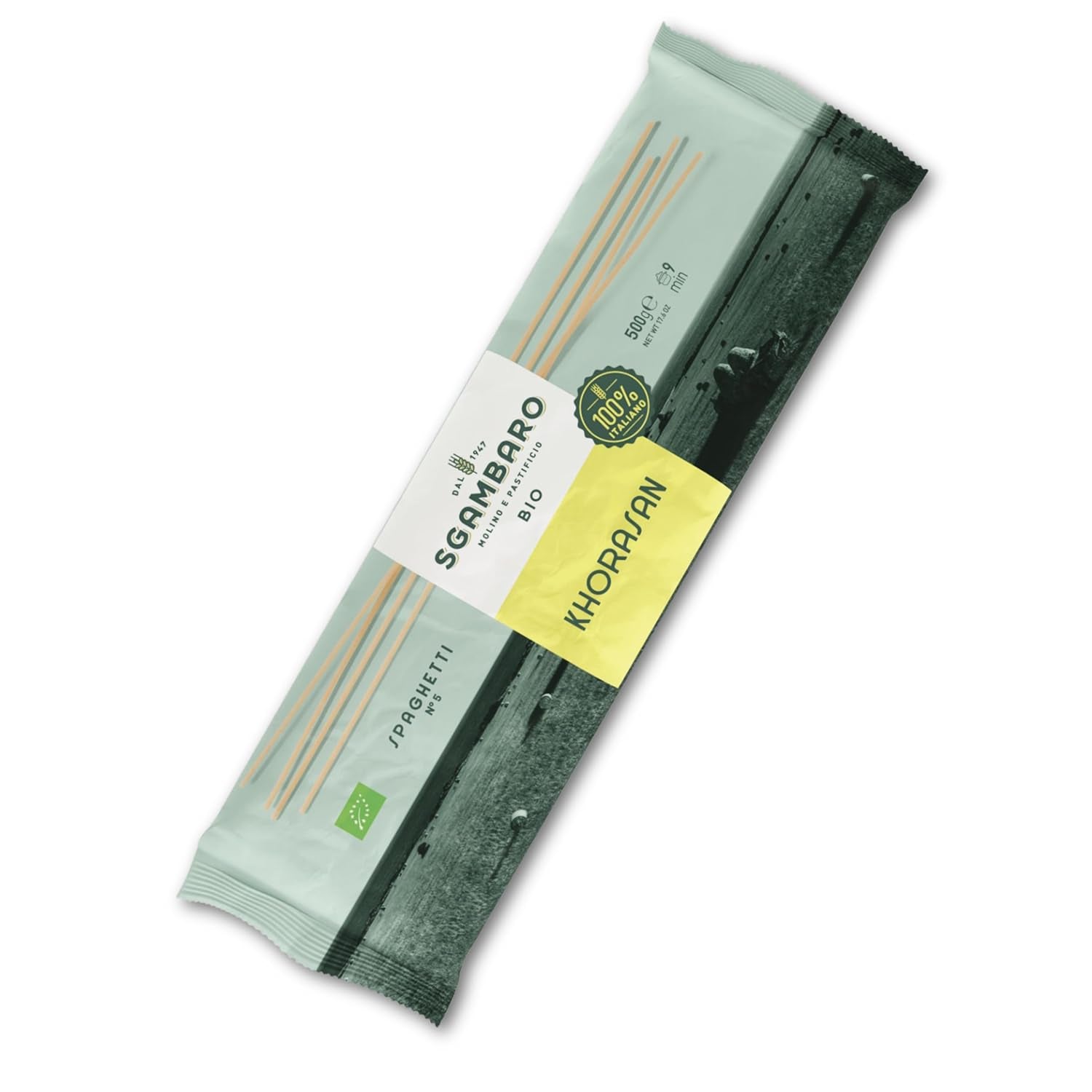 Biologische spaghettipasta nr. 5 - 500 g Khorasan-tarwe – Oude tarwe, rijk aan eiwitten, 100% Italiaans geteeld – Veelzijdig in de keuken en rijk aan voedingsstoffen