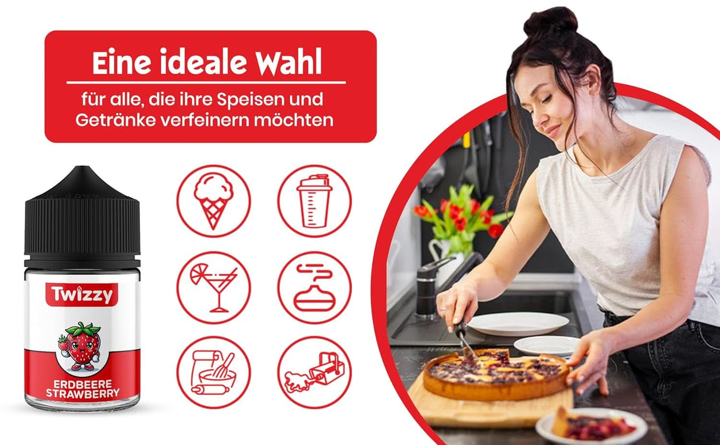 Twizzy Geconcentreerde Aardbeiensmaak, 60 ml Aroma's Naty Shop