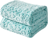 FY FIBRE HOUSE flanellen fleece plaid, microvezel deken met 3D cheetah print, 228 X 274 cm, paars Quilts en quilts Naty Shop Blue 50 "X60"