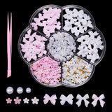 GZMAYUEN 920 Stuks Goud Zilver Plaksteen Perlen Voor Nagel, Halbrunde Weiße Beige Nagel Perlen, Kleine Halbrunde Plaksteen Perlen Voor DIY Nail Art Decor